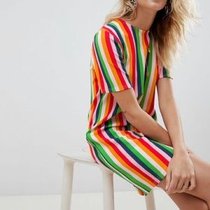 NWT Rainbow stripe Tshirt dress